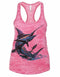 Women's Neon Pink Marlin Burnout Racerback Tank - KnottyTails